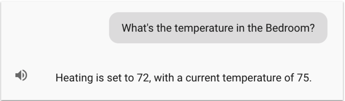 Google assistant hot sale temperature